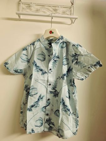 hellblaues Sommerhemd Gr. 134 - wie neu