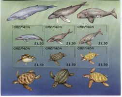 Block "Wale & Schildkröten". Grenada.