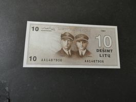 Litauen 1991, 10 LItu  -   ungefaltet