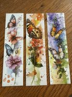3x Lesezeichen-Buchzeichen-Schmetterlingsgarten-Blume-Freude
