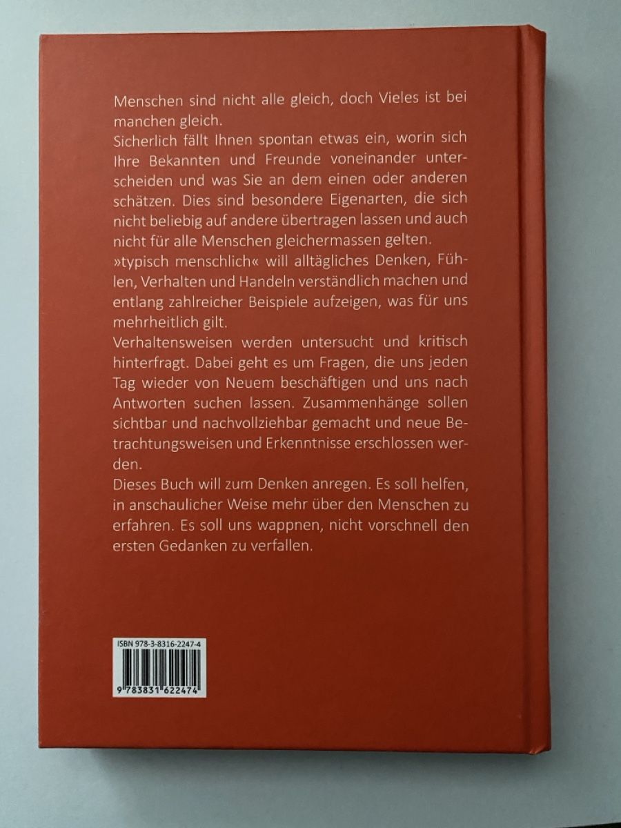 Libri: "Typisch Menschlich" -  von Jürg Manella – Nuovo (secondo la descrizione) da Weinfelden venduto da QueenSally2011 1