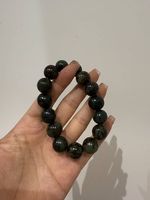 Bracelet en Bodhi vert foncé fait main