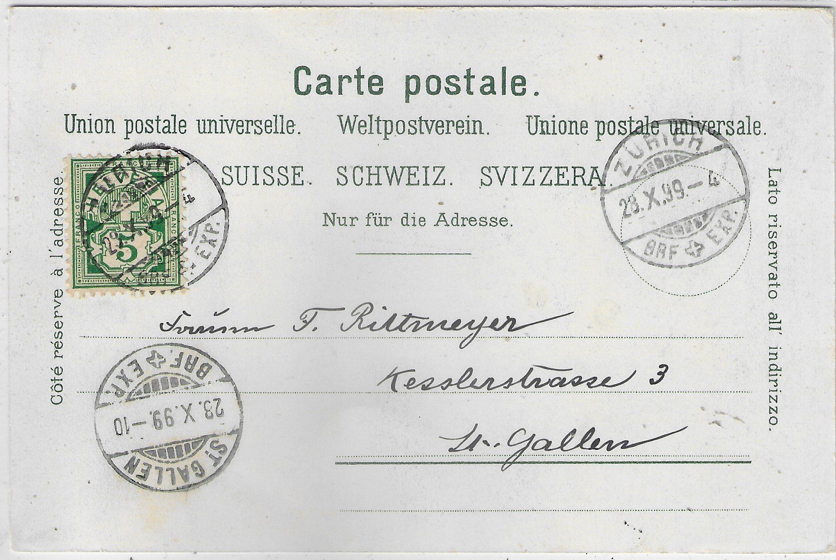 Ansichtskarten: Gotthard-Express 1899 – Gebraucht aus Ettingen von Kartenplanet 1