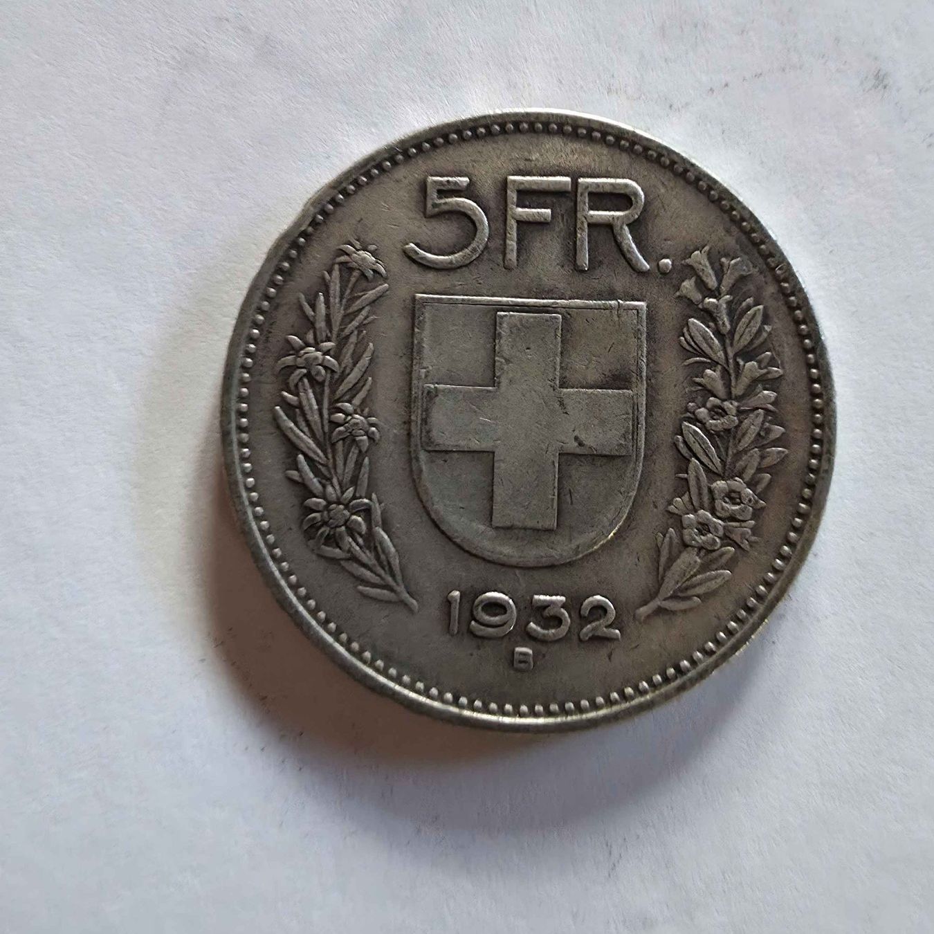Tutti le monete: Silber-Münze 5-Franken 1932 – Usato da Filzbach venduto da Cschufi