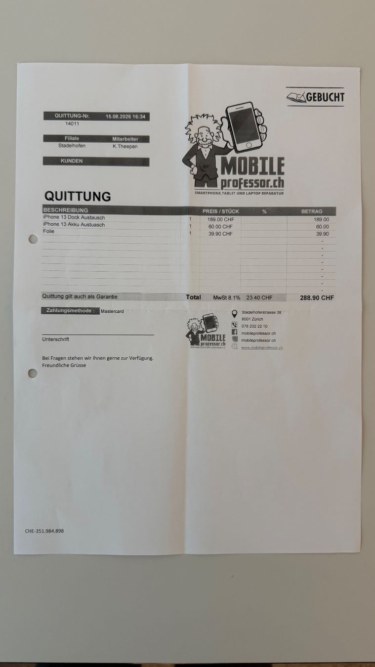 Apple Portables: iPhone 13 128 GB schwarz – D'occasion à Zürich par Spidder 4