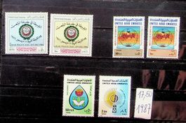 ÉMIRATS ARABES UNIS 3 SÉRIES 1987 NEUVES. 17.50 EUROS /U644