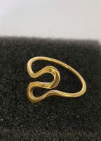 Edelstahlring 18K vergoldet, elegantes Design, filigran 