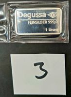 Silberbarren Degussa Geneva 1 Unze 999.9 Feinsilber Neu