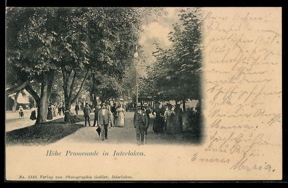 Ansichtskarten: AK Interlaken, Höhe Promenade, 1900 – Gebraucht aus Berlin von bartko-reher