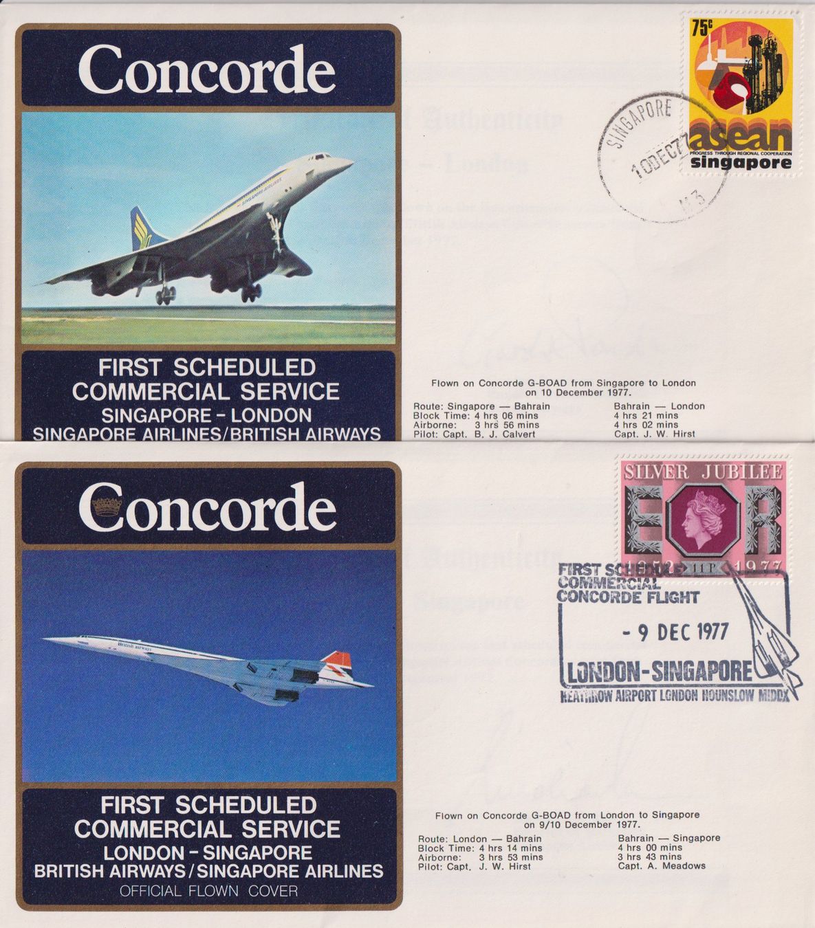 Alle Briefmarken: 4 Concorde Flugbriefe 1981 – Gebraucht aus Eschlikon TG von PhilCon