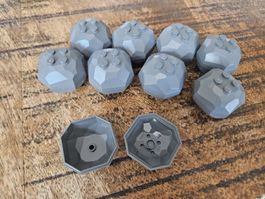 lego 30294c01 lot de 9 pièces Dark Bluish Gray Rock 4 x 4