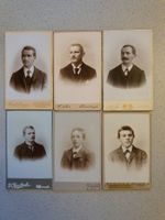 6 antike Kartonfotos / Männer