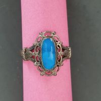 Vintage Silberring mit Türkis, Gr. 48