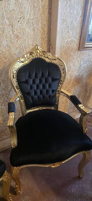 Poltrone: 2 Schwarz Gold, Barock Sessel, Samt – Usato da Kaufdorf venduto da Nati-Nati 8