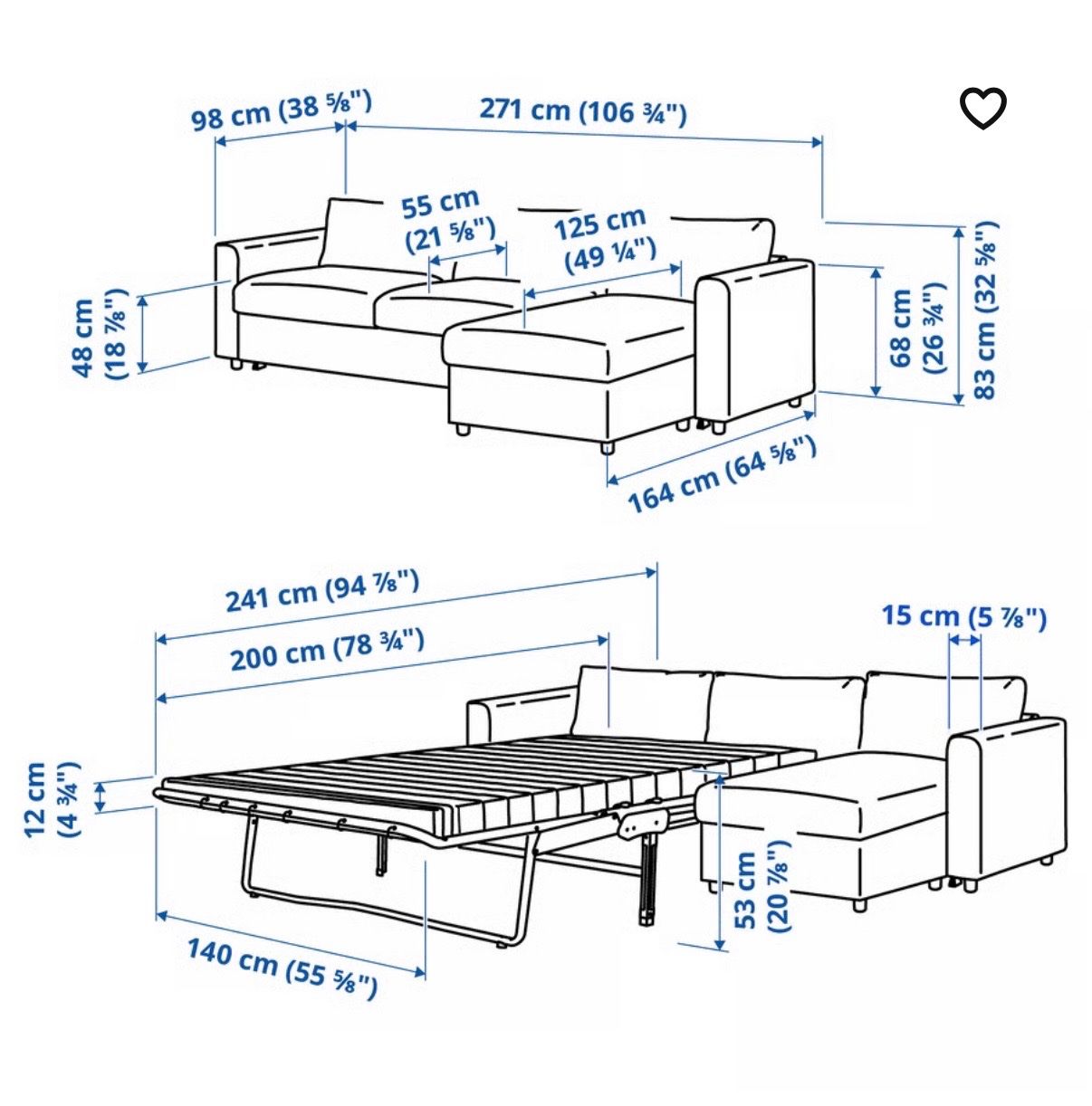 Ikea Sofas: VIMLE 3er-Bettsofa mit Récamiere, Gunnared beige – Gebraucht aus Basel von Tinkerbell01- 5