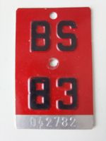 Velonummer BS 83 plaque velo
