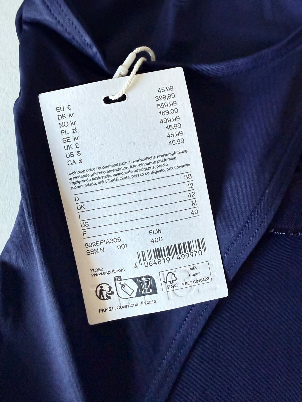 Esprit Costumi da bagno & Bikini: ESPRIT, Badekleid, Grösse 38, Farbe Dunkelblau – Nuovo e nell'imballaggio originale da Rudolfstetten venduto da gst_g7xl 5