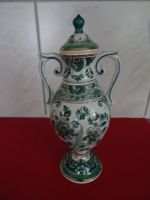Delfter grün Vase mit Deckel, Handbemalt