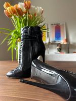 Nina Ricci Ankle Boots 37  schwarze Leder High Heels