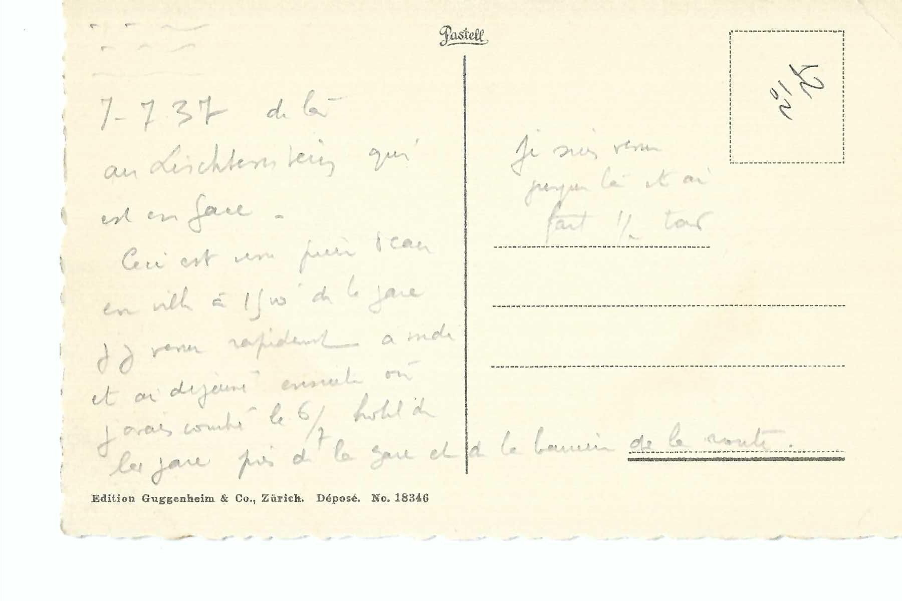 Cartoline postali: Buchs SG,  Schloss Werdenberg-Buchs, See, Schwäne 1937 – Usato da Thun venduto da 44wart 1