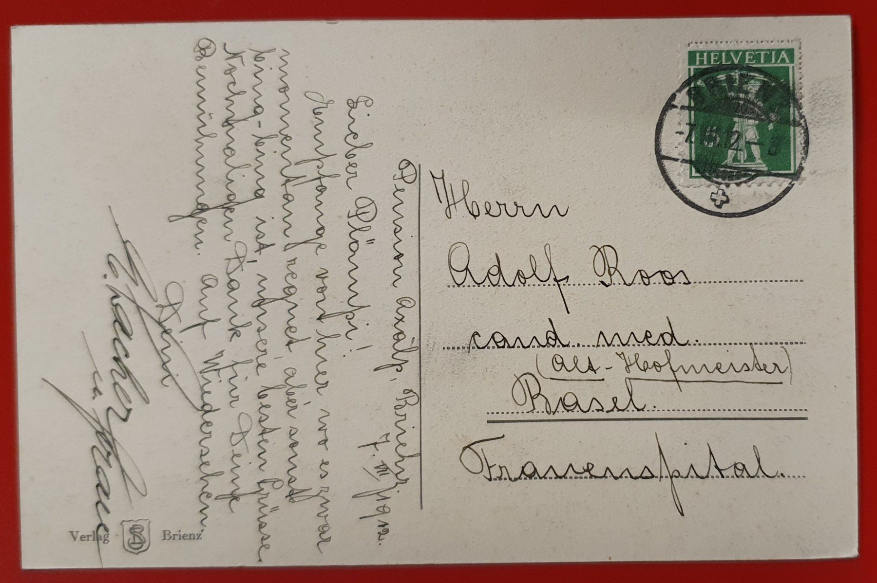 Cartoline postali: Pension Axalp 1912 – Usato da Kreuzlingen venduto da Rschweiz1 1