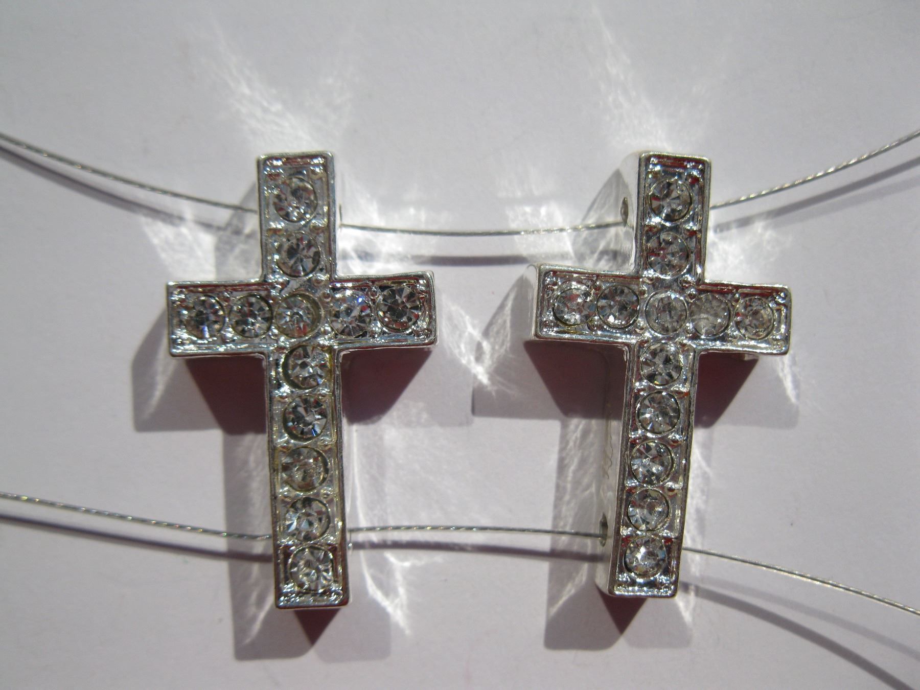 Perle (finte): Verbinder Kreuz versilbert mit Strass – Nuovo e nell'imballaggio originale da St. Margarethen TG venduto da LuanaKa 3