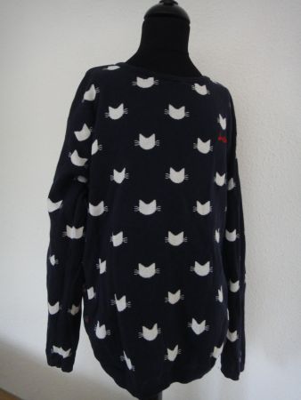 Okaidi Strickpullover Katzenmuster, Grösse 12 Jahre 152 cm