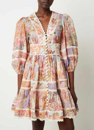 Zimmermann Kleid, Gr. 2/M, Leinen und Baumwolle