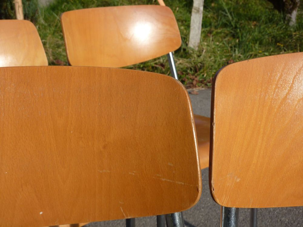 4 Stühle Holzstühle Stapelstühle Seminarstühle stapelbar 8