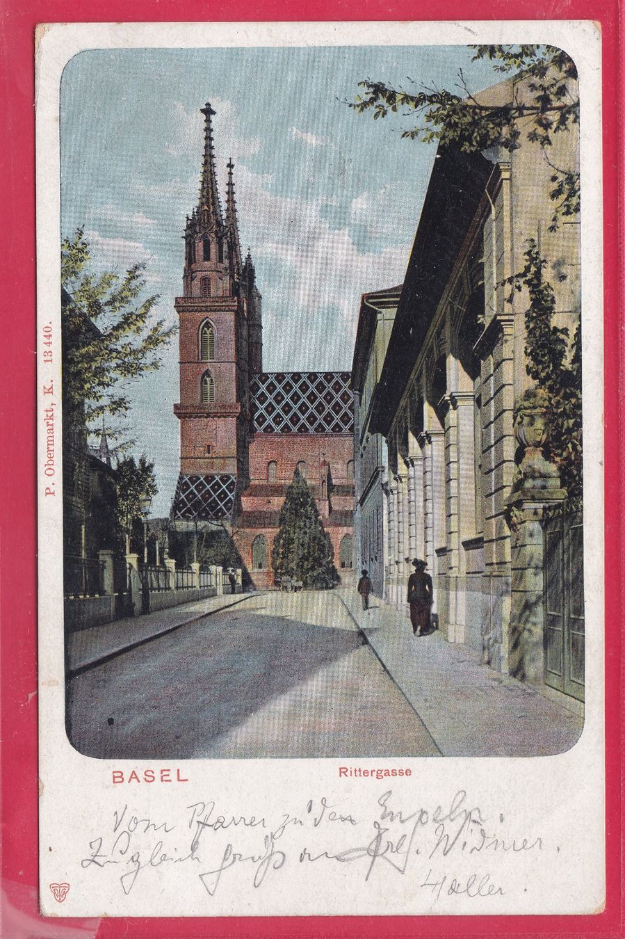 Cartoline postali: BASEL, RITTERGASSE, 5.8.1904 – Usato da Oberrieden venduto da Gebirgsstelze