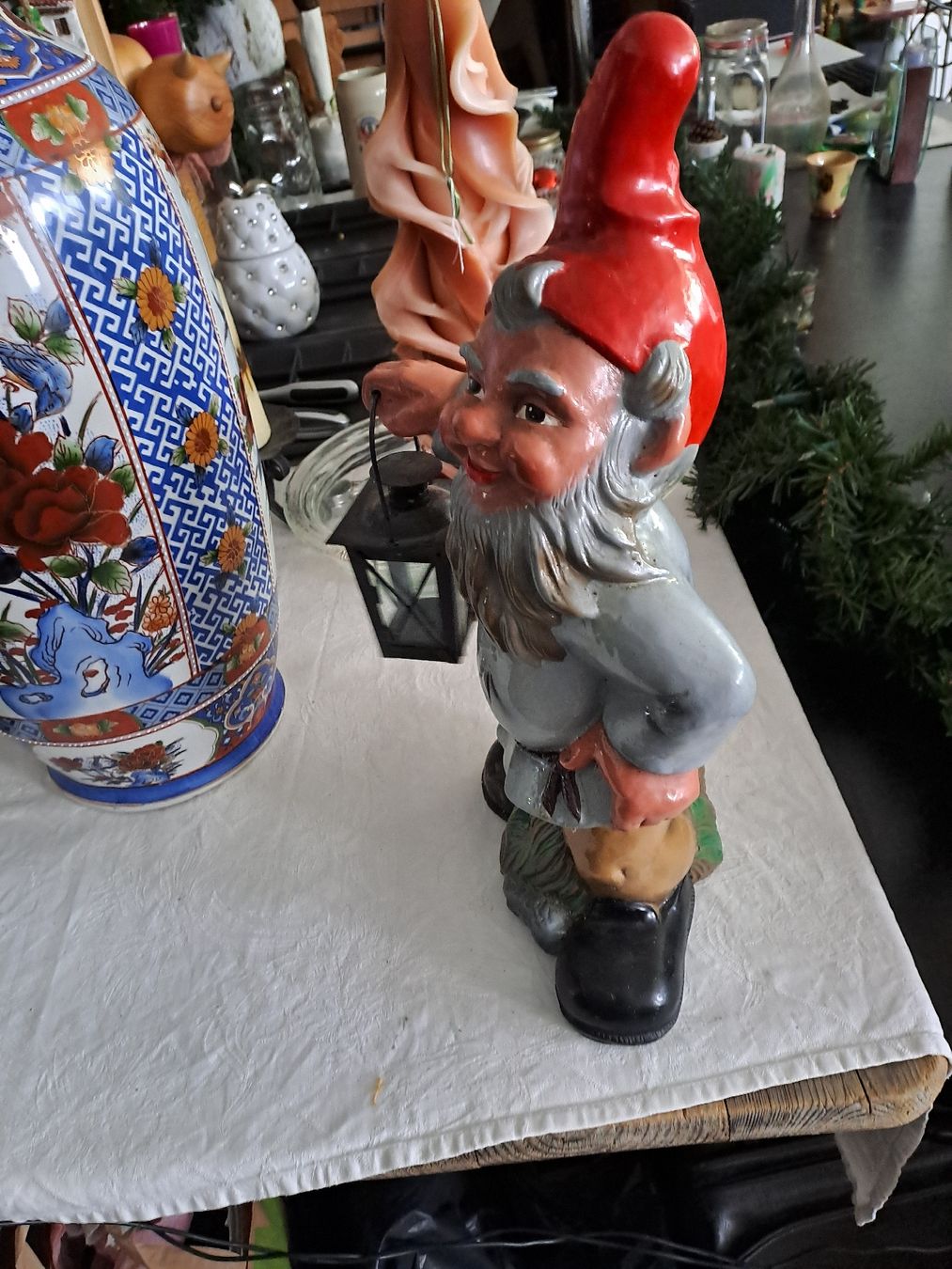 Statuette: Gartenzwerg mit Laterne, leicht gebraucht – Usato da Zürich venduto da Schoebi19 2