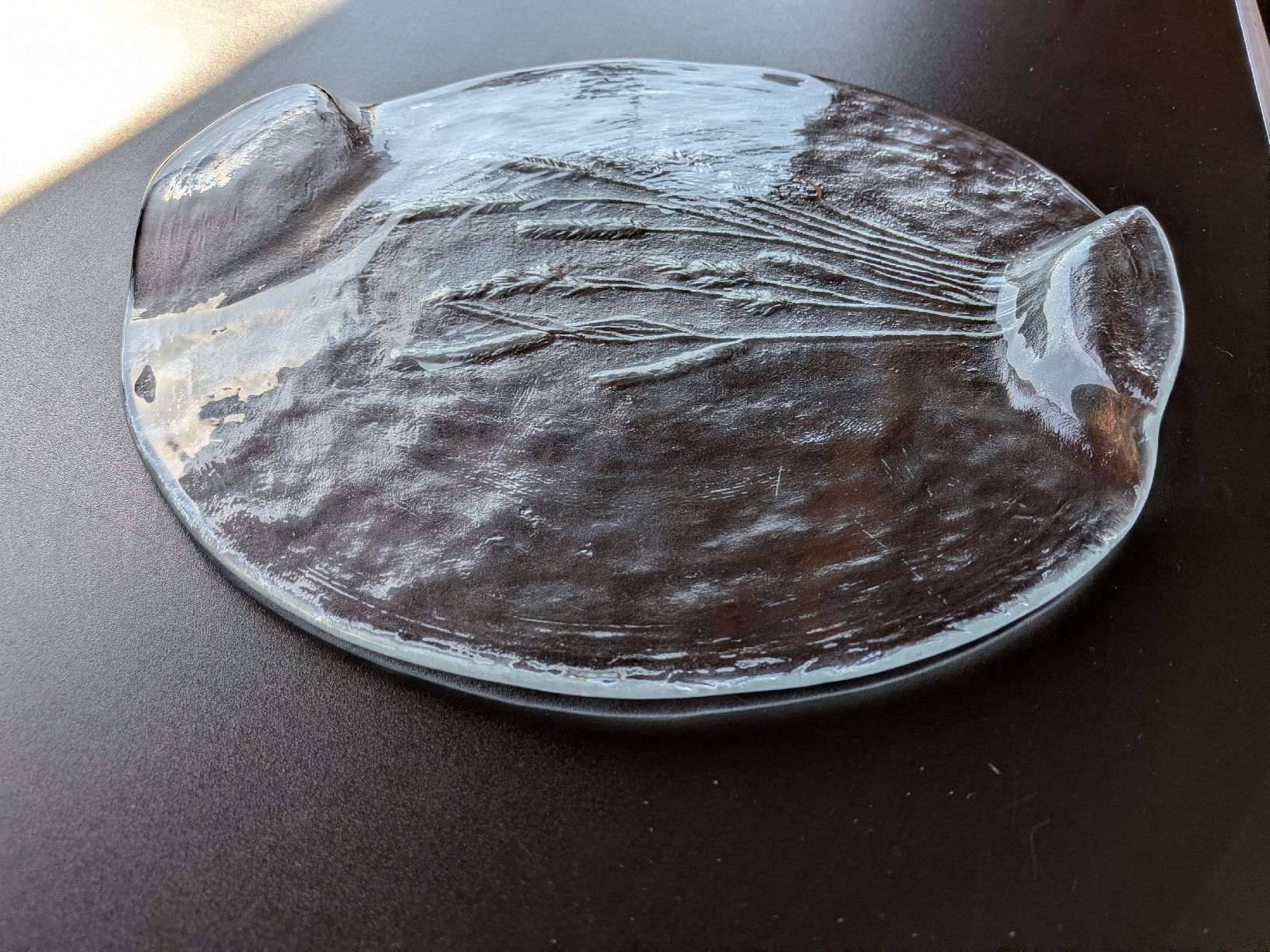 Piatti di portata: Torteplatte mit Ährenmotiv, Glas – Usato da Berneck venduto da Schlings 1