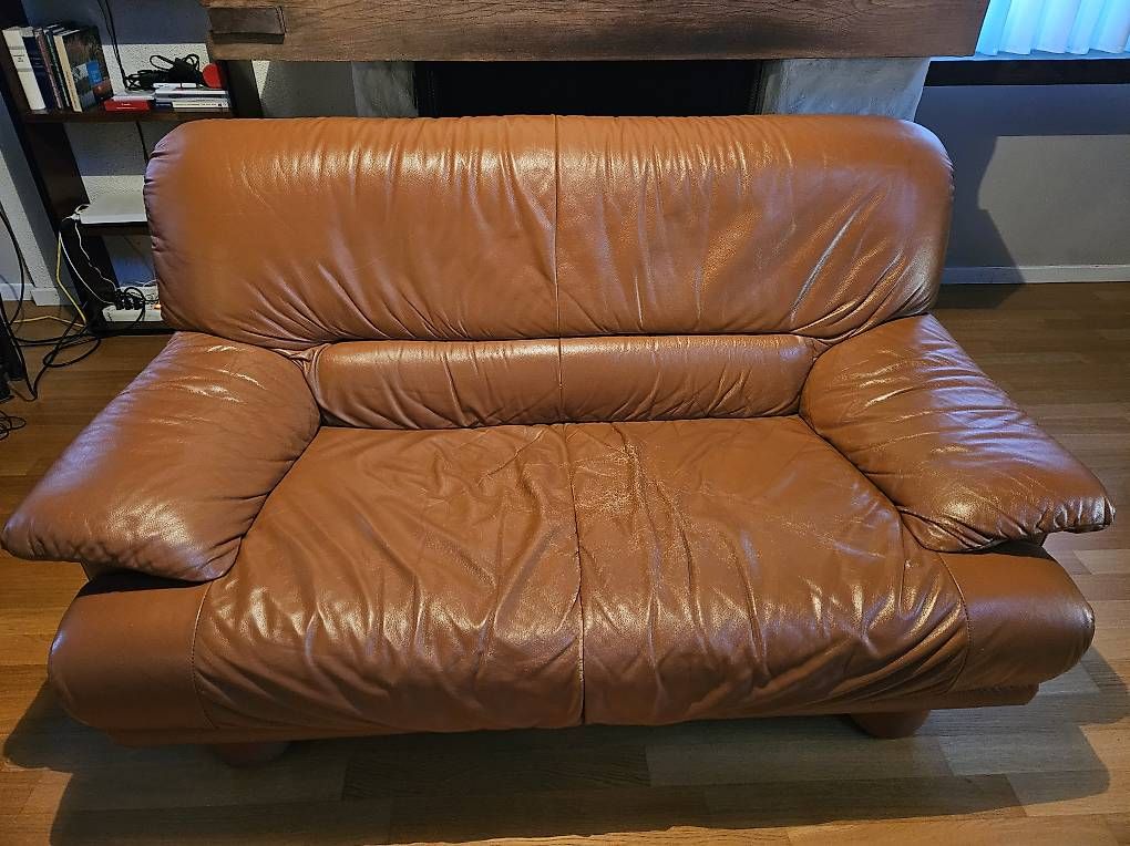 Divani: Leder 2-Sitzer Sofa cognac/braun - bequem – Usato da Neuenkirch venduto da Unicorn3759