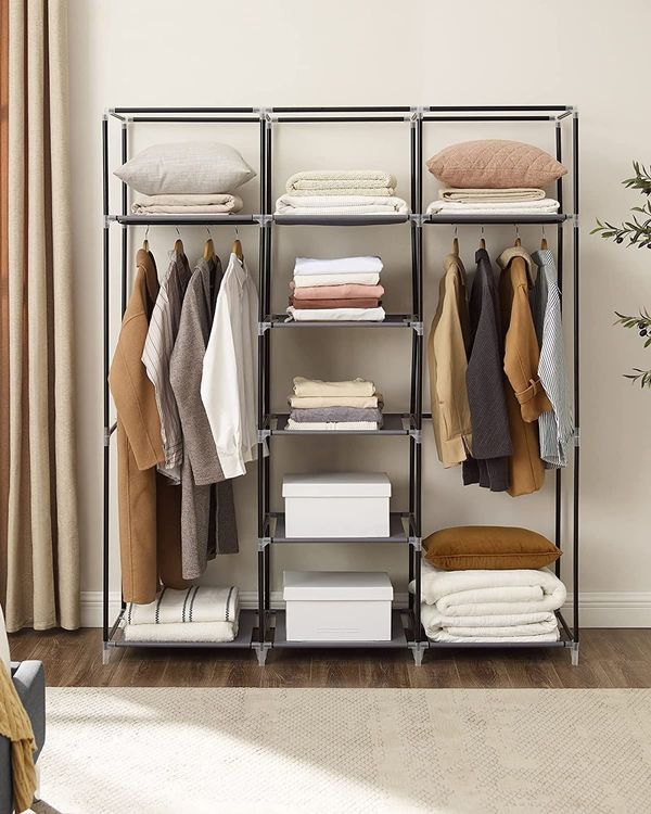 Kleiderschrank Faltschrank Stoffschrank Garderobe 2 Stangen | Kaufen ...