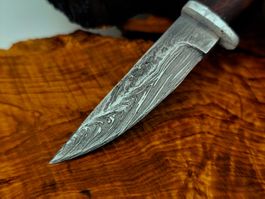 XS "verwittertes" Damast Messer Knife echter Faltenstahl
