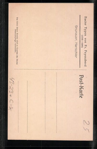 Cartoline postali: Künstler-AK Basel, Grunauer, Harschier – Usato da Berlin venduto da bartko-reher 1