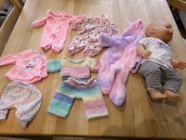 Baby kann trinken und Pippi machen ca.40cm mit Kleidern