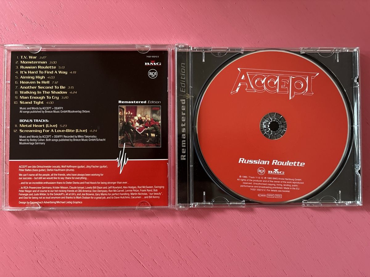 CD: Accept - Russian Roulette (+Bonustracks) – Usato da Lützelflüh-Goldbach venduto da Deiv4 2