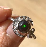 100 % echter Seltener schwarzer Opal Edelsteinring