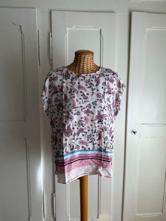 TOM TAILOR - T-Shirt weiss-rosa geblümt 38