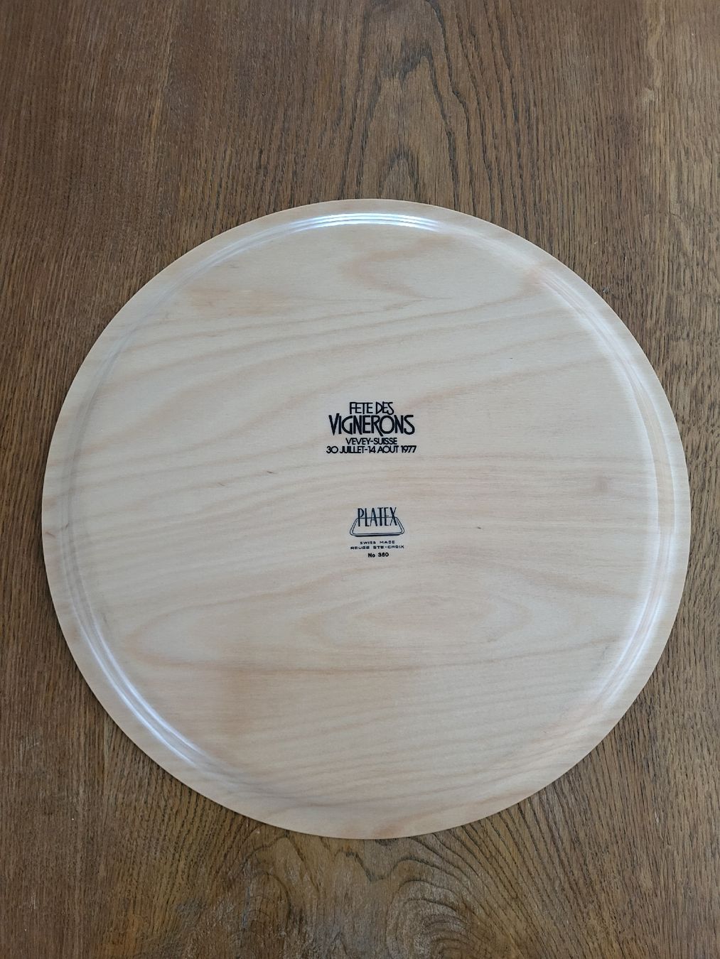 Servierplatten: Serviertablett, PLATEX, Holz, Swiss Made, 1977 – Neu (gemäss Beschreibung) aus Kriens von StudachKriens 4