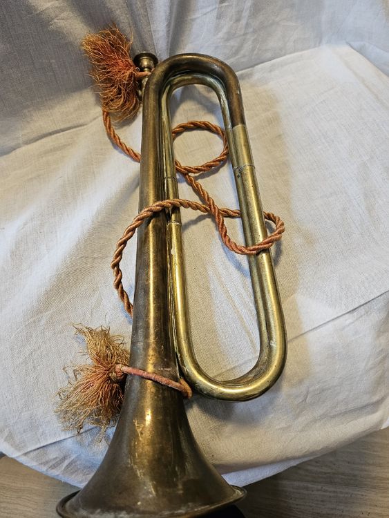 Mini Clarino In Rame 13 Cm, Giocattolo Antico Scout, Vintage 1400 GB