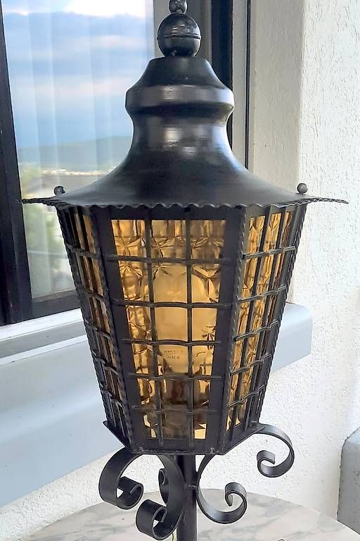 Lanterne: Gartenlaterne / Lampe Schmiedeeisen schwarz – Usato da Eschenbach venduto da Alicekunst