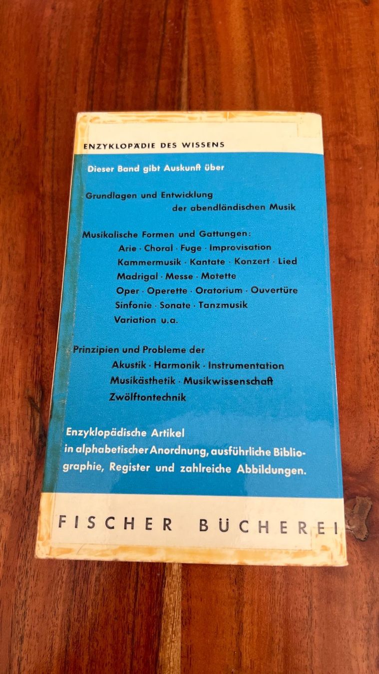 Bücher: Fischer Lexikon Musik 1959 – Gebraucht aus Schübelbach von Dolly990_2 1
