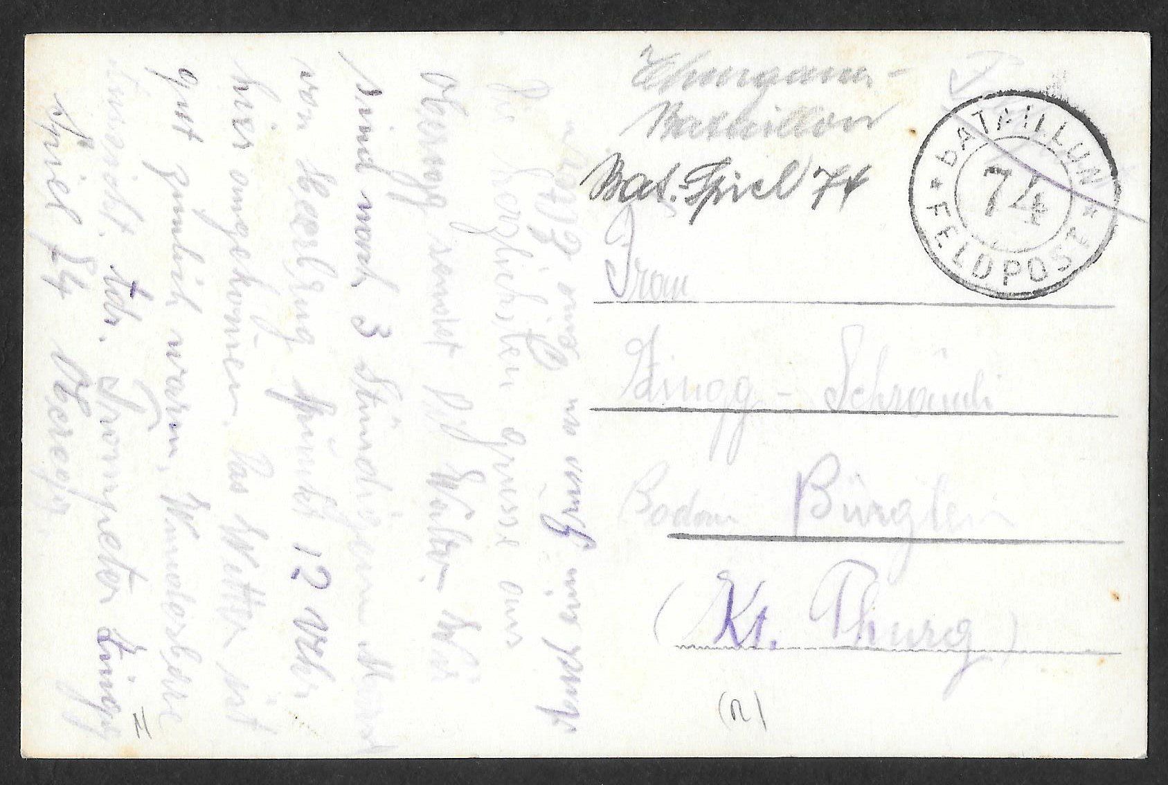 Cartoline postali: Oberegg Ansicht mit Vorarlberge Feldpoststempel – Usato da Olten venduto da clotaldi 1