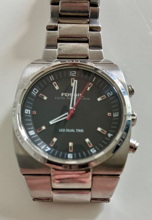 Fossil Montres: Fossil Herrenuhr Dual Time, Edelstahl, guter Zustand – D'occasion à Zürich par tersus1981