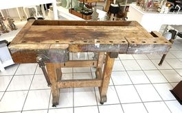 Antiker, kleiner Werkbank, um 1900, super Patina - Rarität