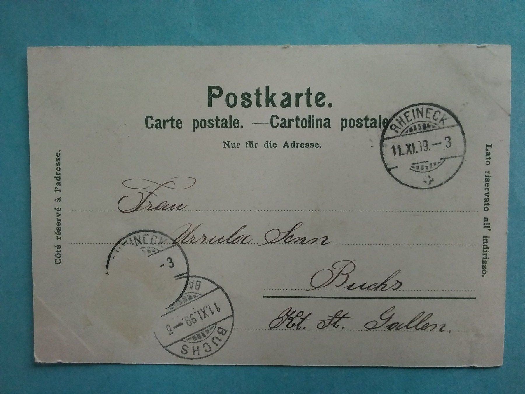 Cartoline postali: AR Walzenhausen-Rheineck 1899 LITHO – Usato da Appenzell venduto da lama19 1