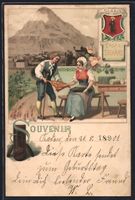 Litho Glaris, Kakao Suchard, Mann zeigt 