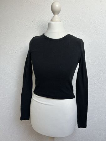 Pull&Bear Top, Schwarz, Gr. XS